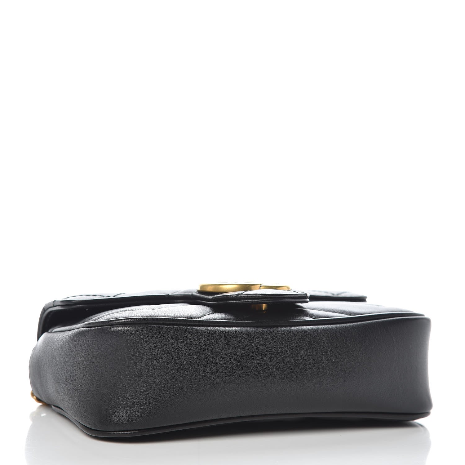 Gucci Calfskin Matelasse Super Mini GG Marmont Shoulder Bag Black 4 of 10