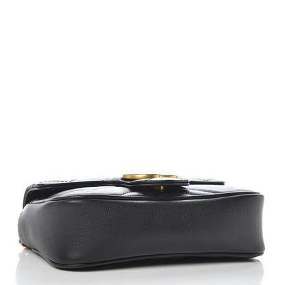 Gucci Calfskin Matelasse Super Mini GG Marmont Shoulder Bag Black 4 of 10