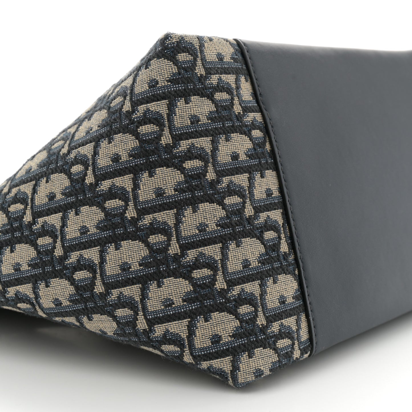 Oblique Calfskin Medium Signature Bucket Bag Blue