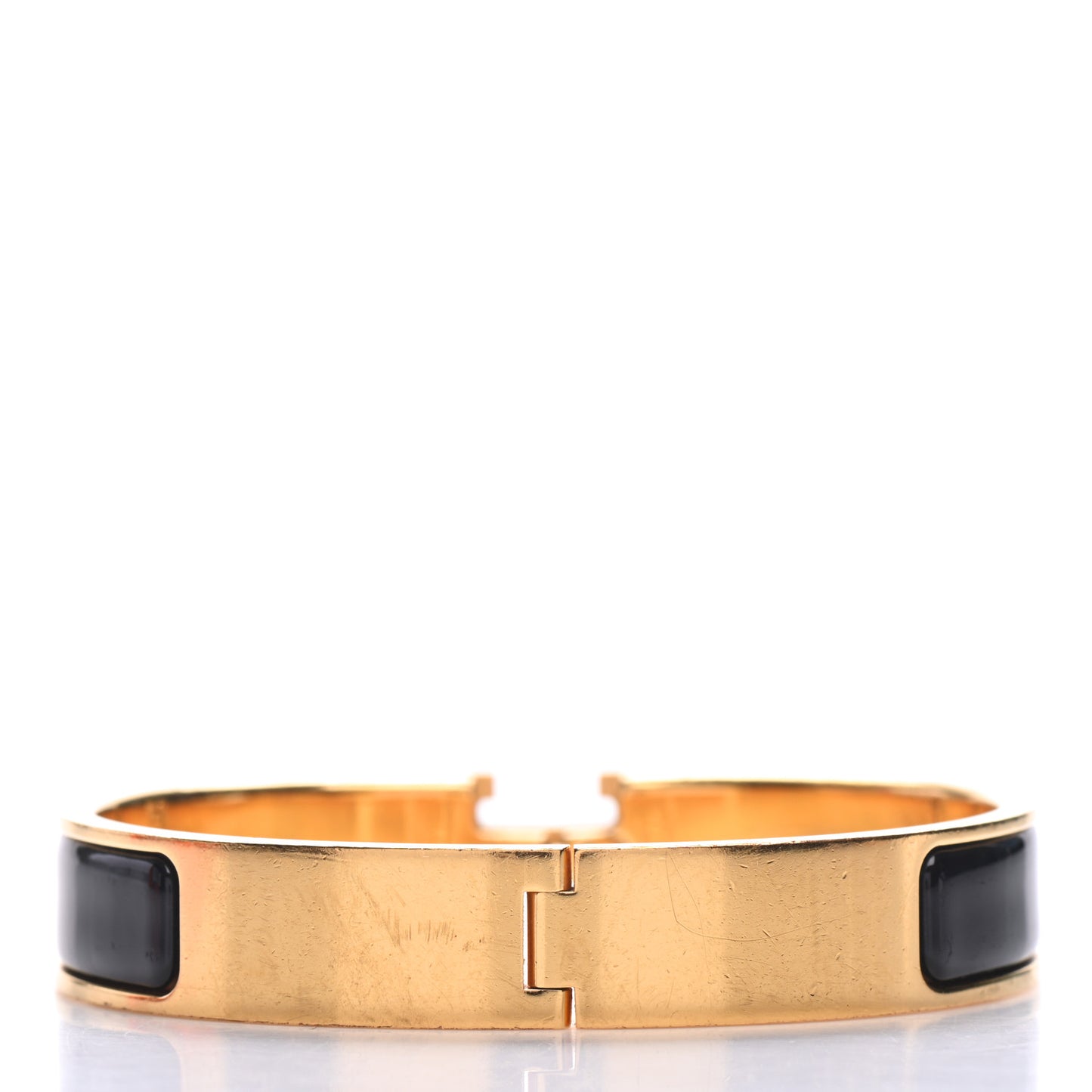 Enamel Narrow Clic Clac H Bracelet GM Black