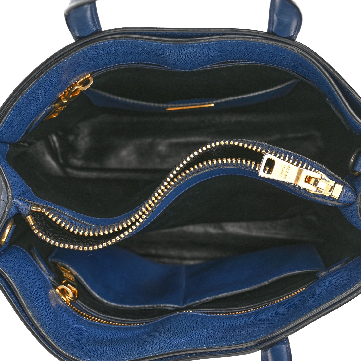 Prada Saffiano Soft Triple Pocket Tote Bluette 5 of 14
