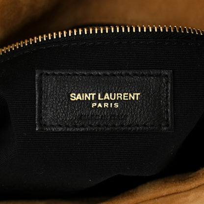 Saint Laurent Suede Calfskin Quilted Medium Loulou Puffer Monogram Chain Satchel Cinnamon 6 of 11