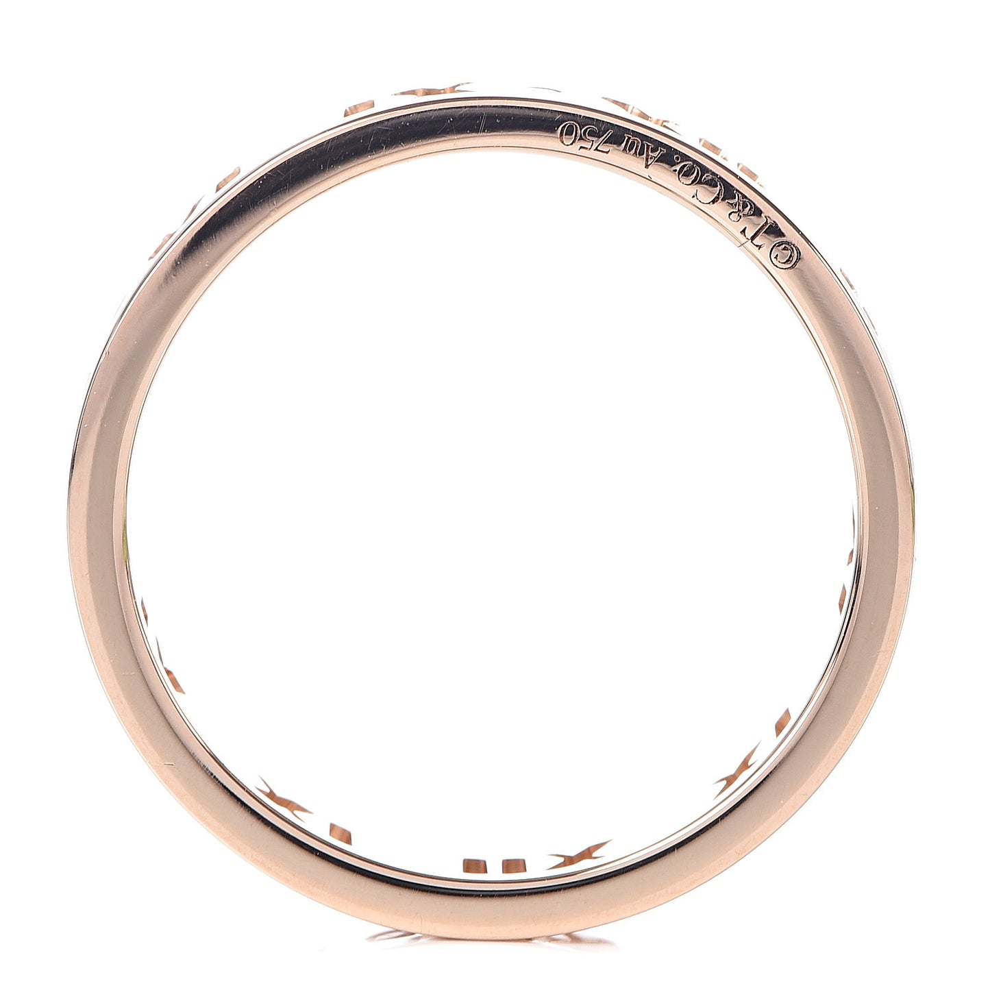 18K Rose Gold Diamond Wide Atlas Pierced Ring 54 6.75