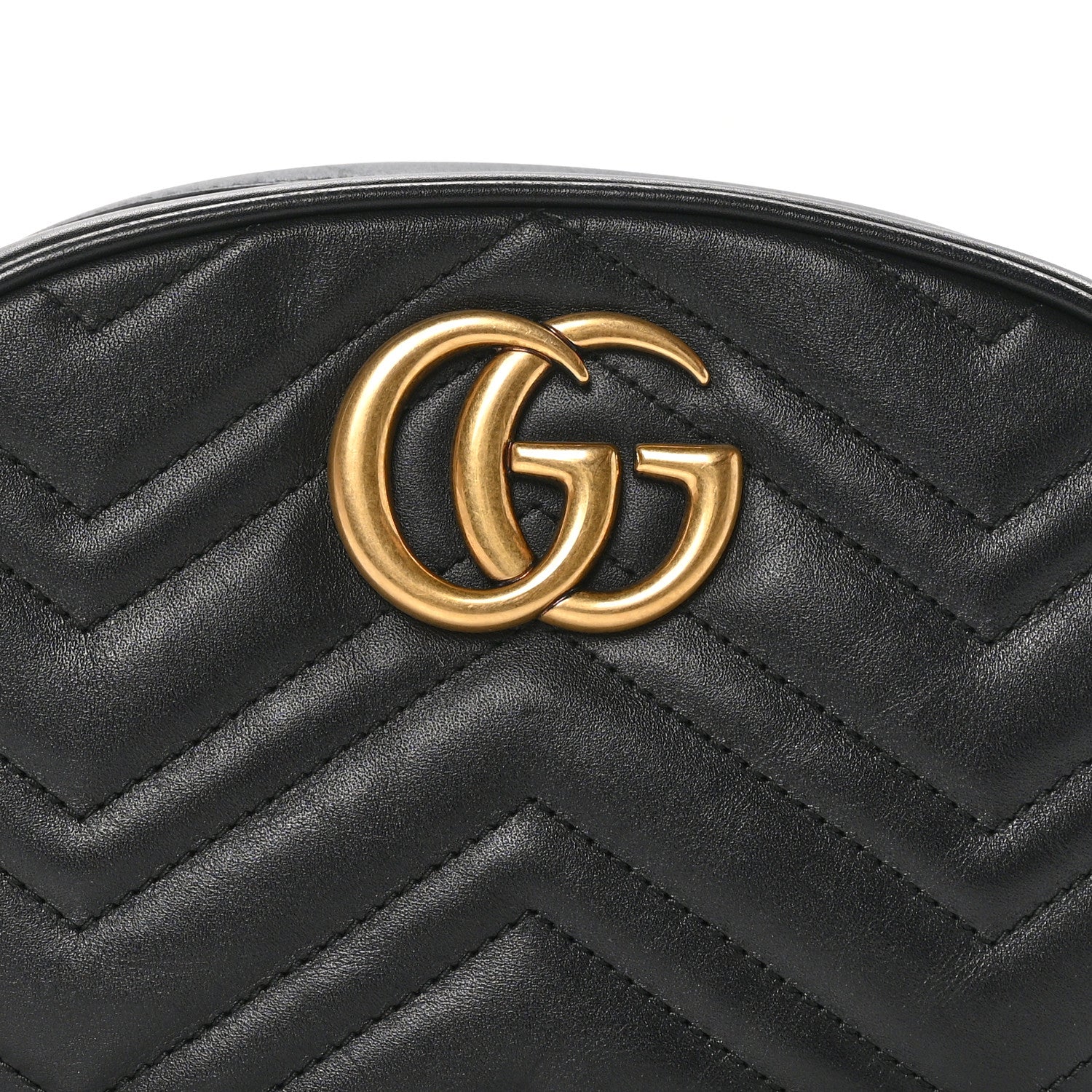 Gucci Calfskin Matelasse GG Marmont Belt Bag 95 38 Black 8 of 11