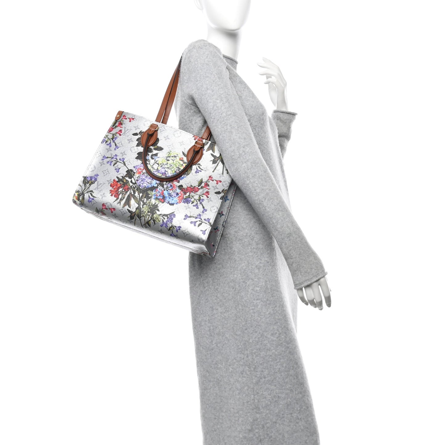 Metallic Monogram LV Garden OnTheGo MM Silver