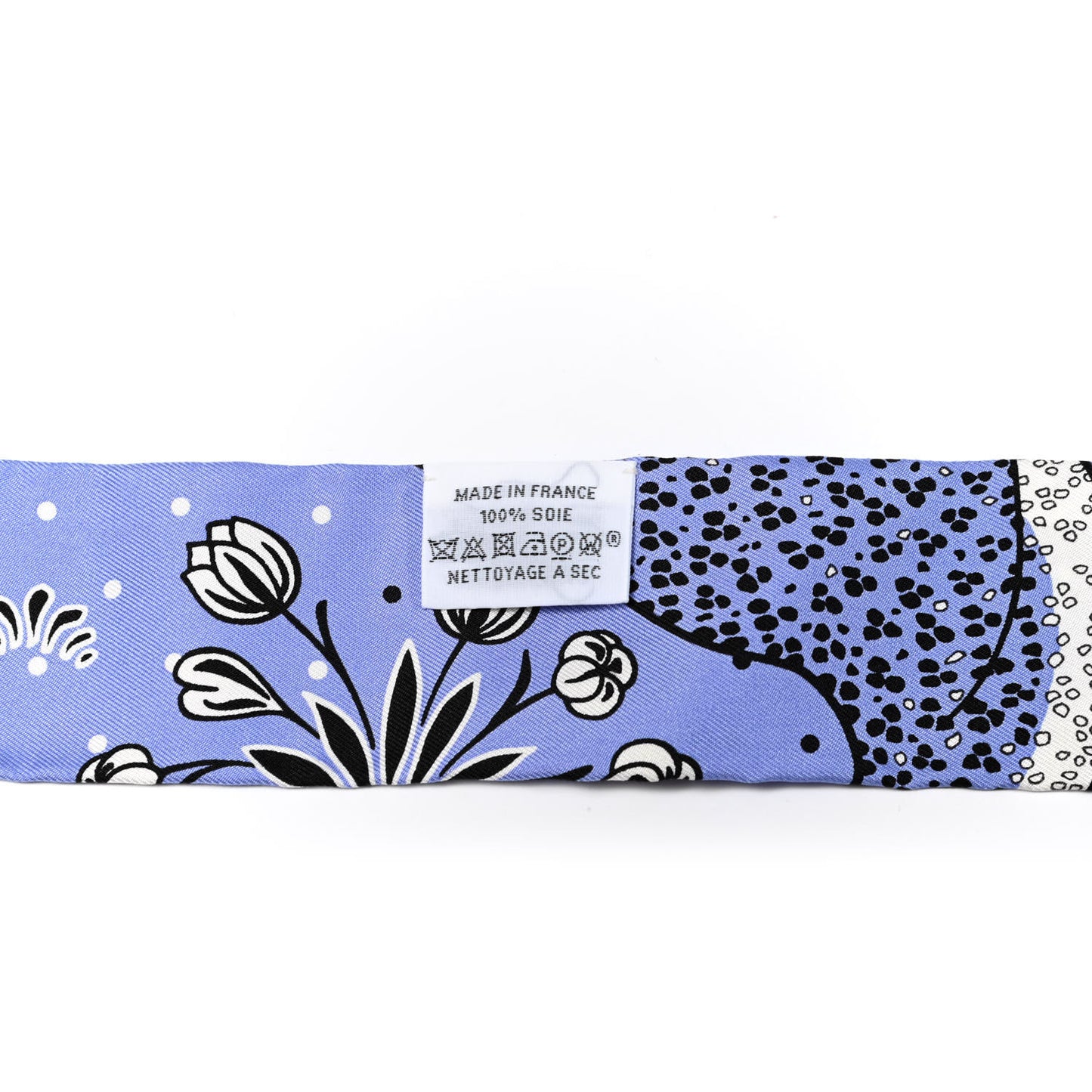 Silk Les Leopards Twilly Lavande Black White
