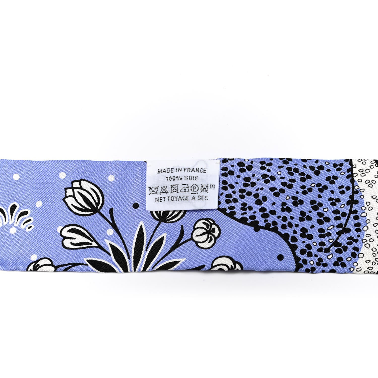 Hermes Silk Les Leopards Twilly Lavande Black White 2 of 4