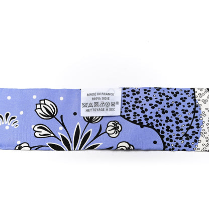 Hermes Silk Les Leopards Twilly Lavande Black White 2 of 4