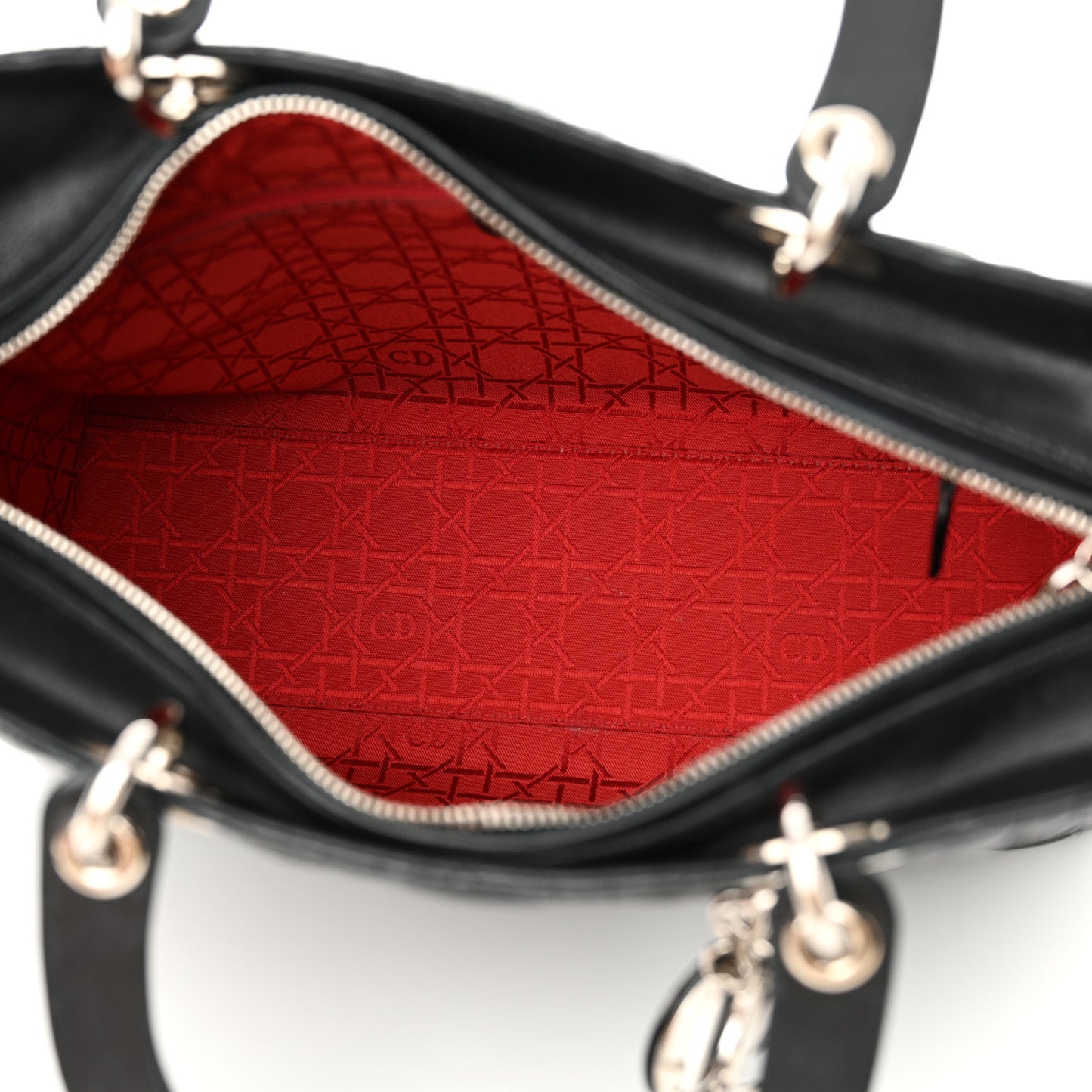 Lambskin Cannage Large Lady Dior Black