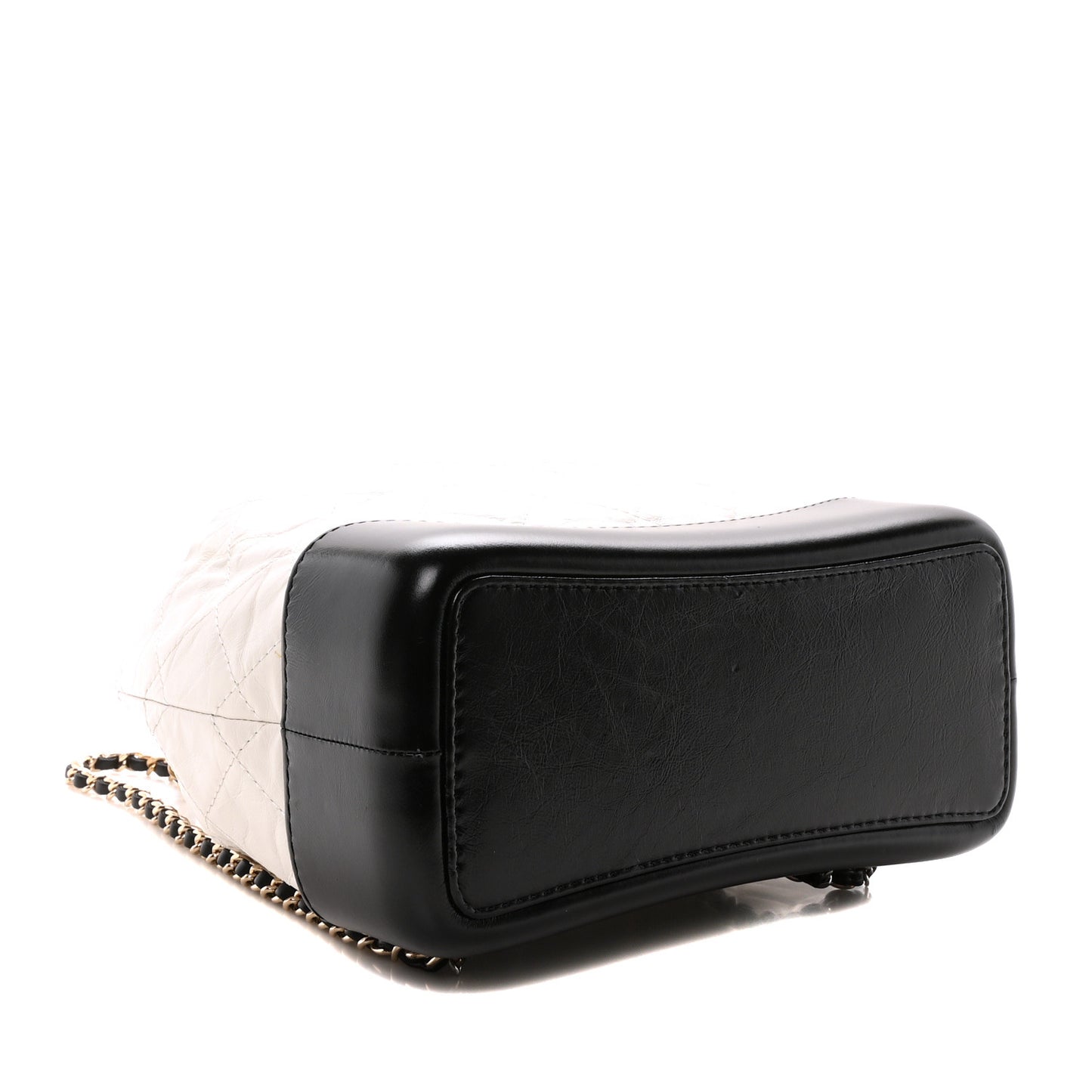Aged Calfskin Quilted Small Gabrielle Backpack Black White