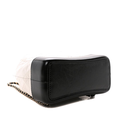 Chanel Aged Calfskin Quilted Small Gabrielle Backpack Black White 4 of 10