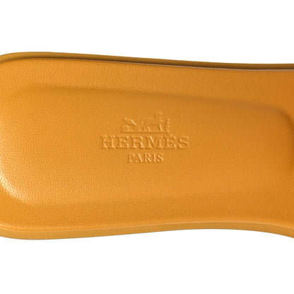 Hermes Suede Goatskin Oran Sandals 39.5 Jaune Sable 8 of 8