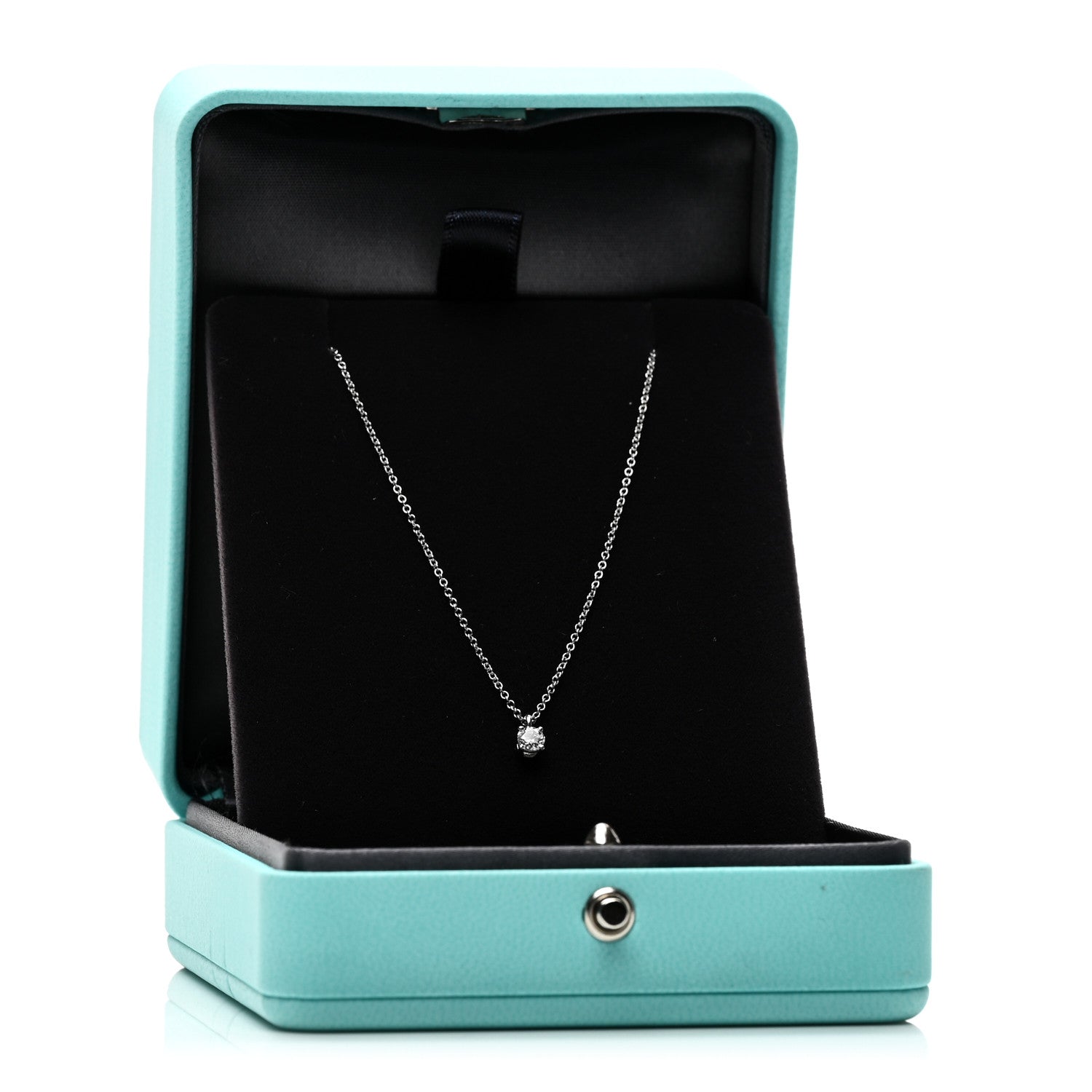 Tiffany Platinum Diamond .16ct Solitaire Pendant Necklace 5 of 5