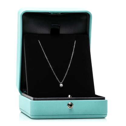 Tiffany Platinum Diamond .16ct Solitaire Pendant Necklace 5 of 5