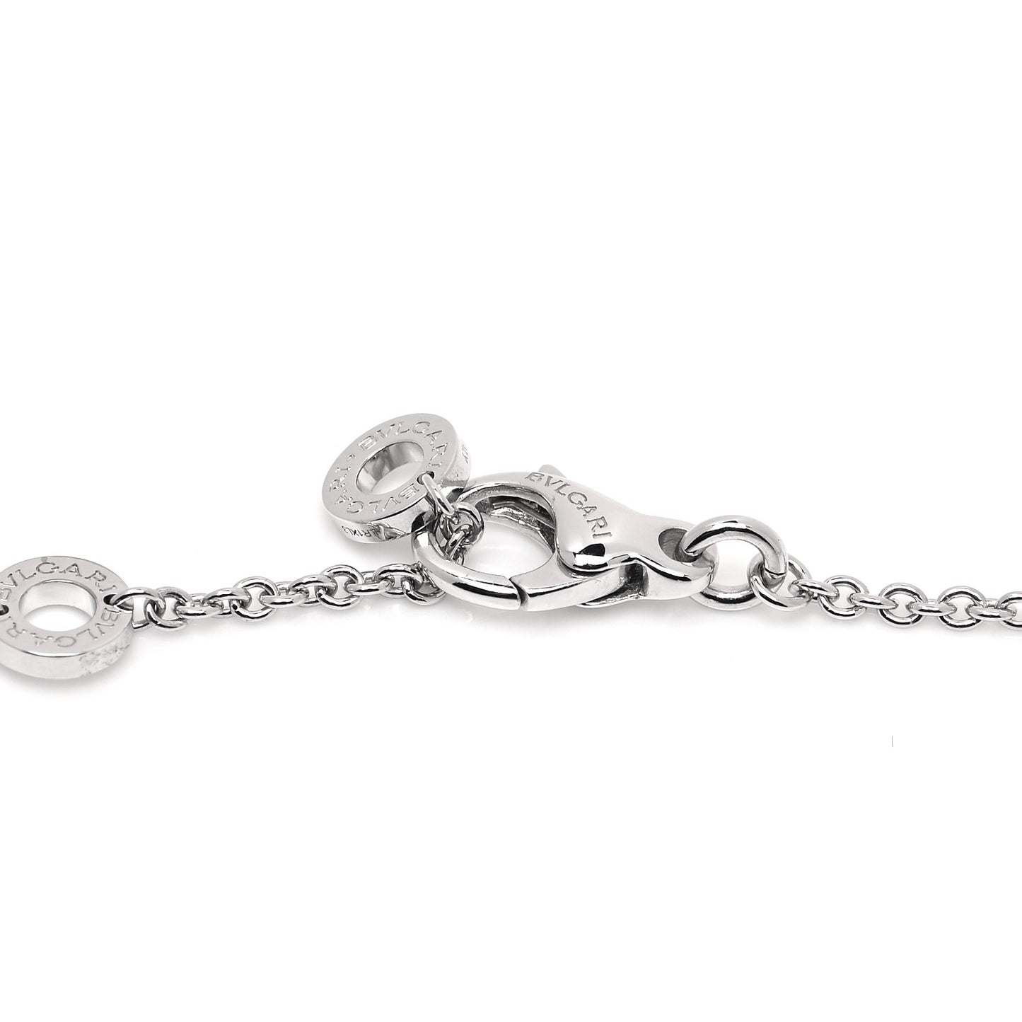 18K White Gold Diamond BVLGARI BVLGARI Link Pendant Necklace