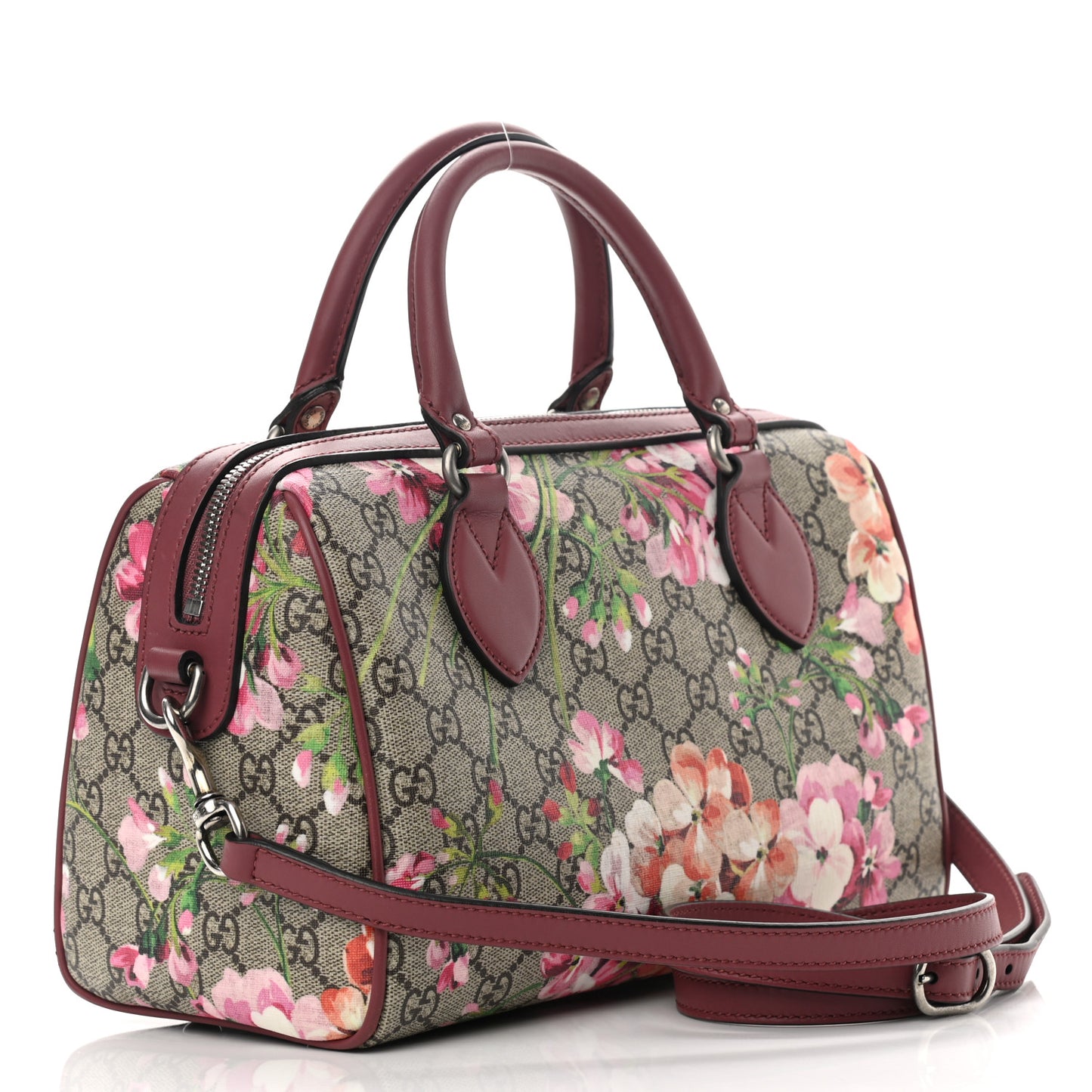 GG Supreme Monogram Blooms Small Boston Beige Multicolor Dry Rose