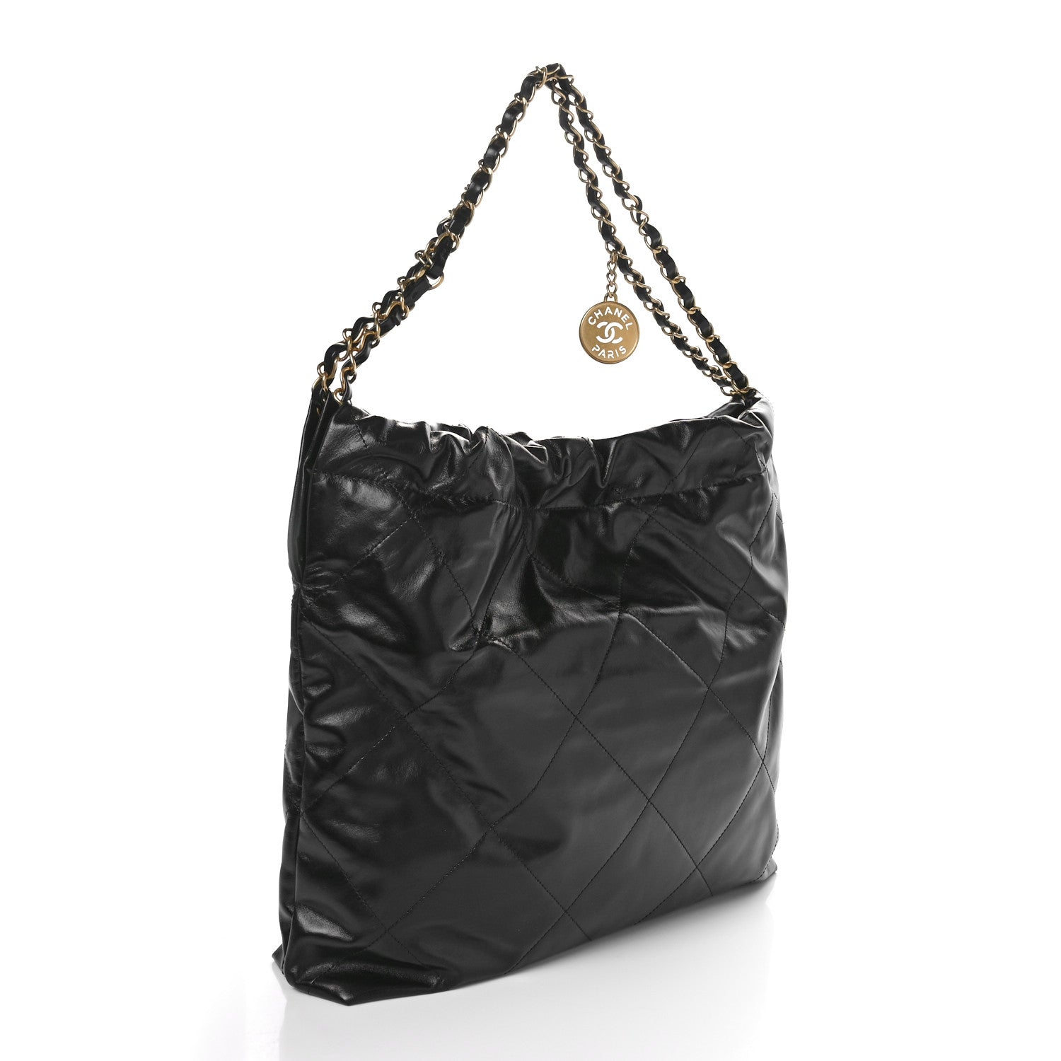 Chanel Shiny Calfskin Quilted Chanel 22 Black 4 of 11