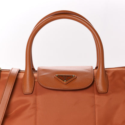 Prada Tessuto Nylon Saffiano Tote Papaya 12 of 12