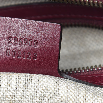 Gucci Calfskin Duilio Brogue Top Handle Bag Burgundy 8 of 22