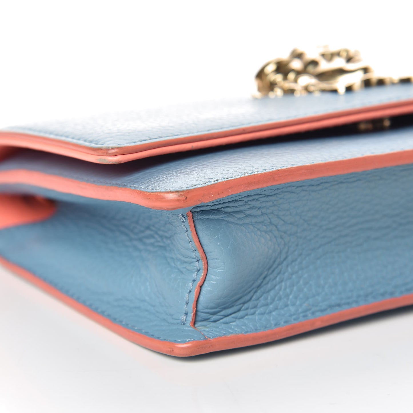 Grained Calfskin Palazzo Chain Evening Bag Blue
