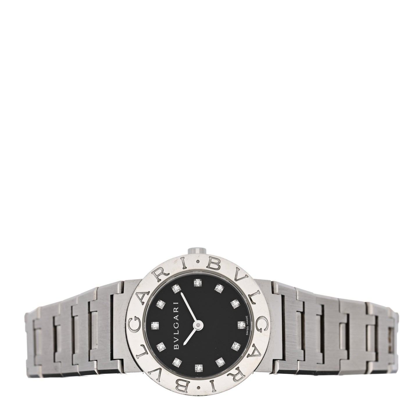 Stainless Steel Diamond 26mm Quartz Watch Black
