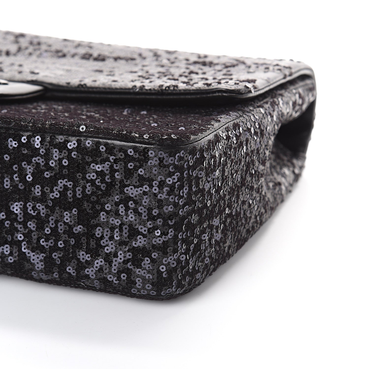 Chanel Sequin Lambskin Jumbo Moonlight on Water Flap Black 8 of 9