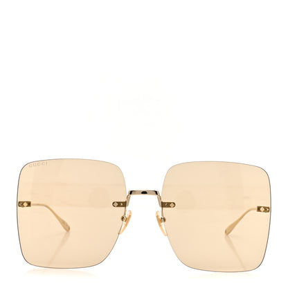 Gucci Acetate Detachable Charm Square Frame Sunglasses GG1147S Gold 2 of 8