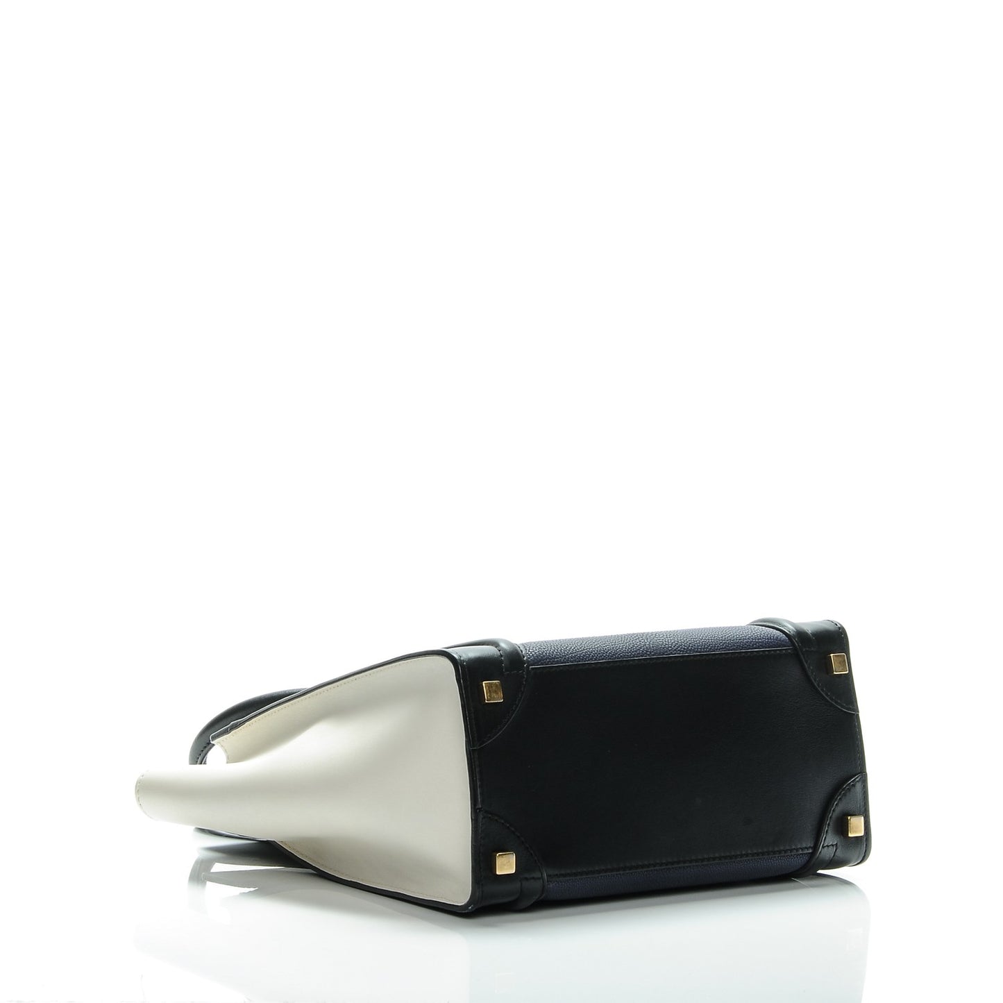 Textured Calfskin Micro Tri-Color Luggage Navy Blue