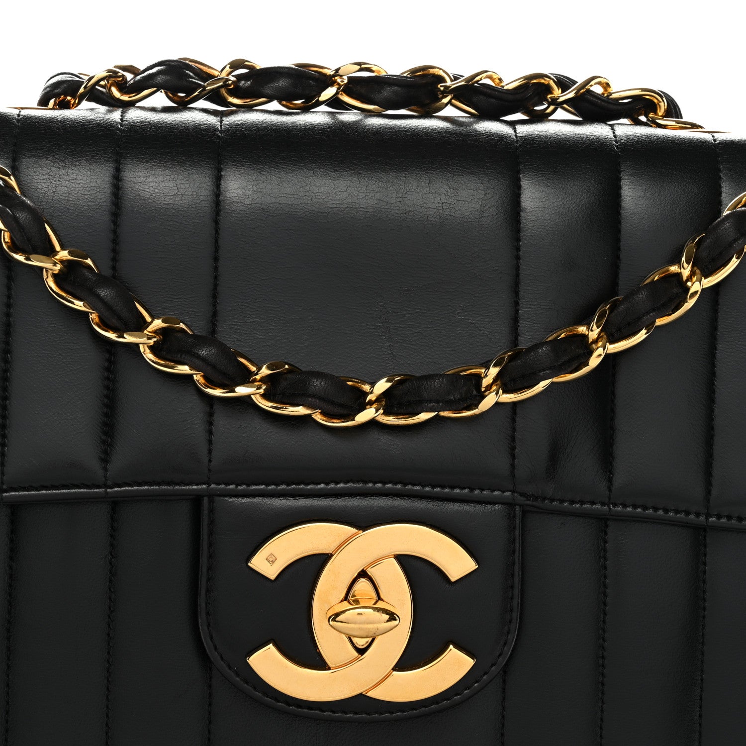 Chanel Lambskin Vertical Quilt Jumbo Single Flap Black 7 of 12