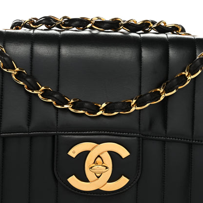 Chanel Lambskin Vertical Quilt Jumbo Single Flap Black 7 of 12