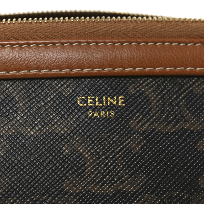 Celine Triomphe Canvas Lambskin Clutch On Chain Tan 6 of 10