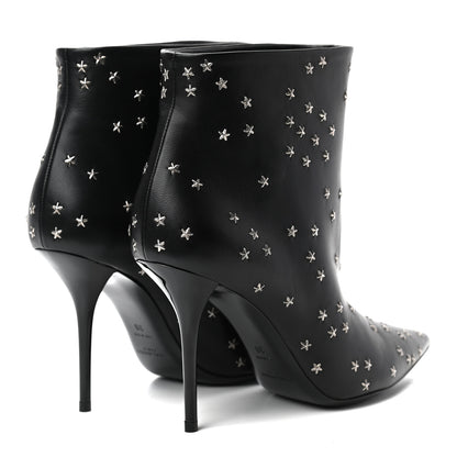 Saint Laurent Calfskin Star Studded Ankle Booties 38 Black 4 of 8