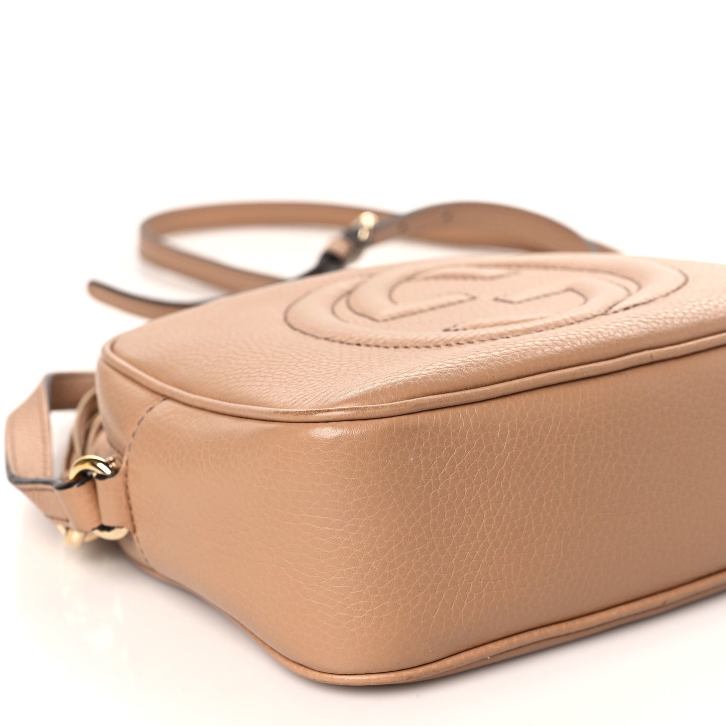 Pebbled Calfskin Small Soho Disco Bag Camelia