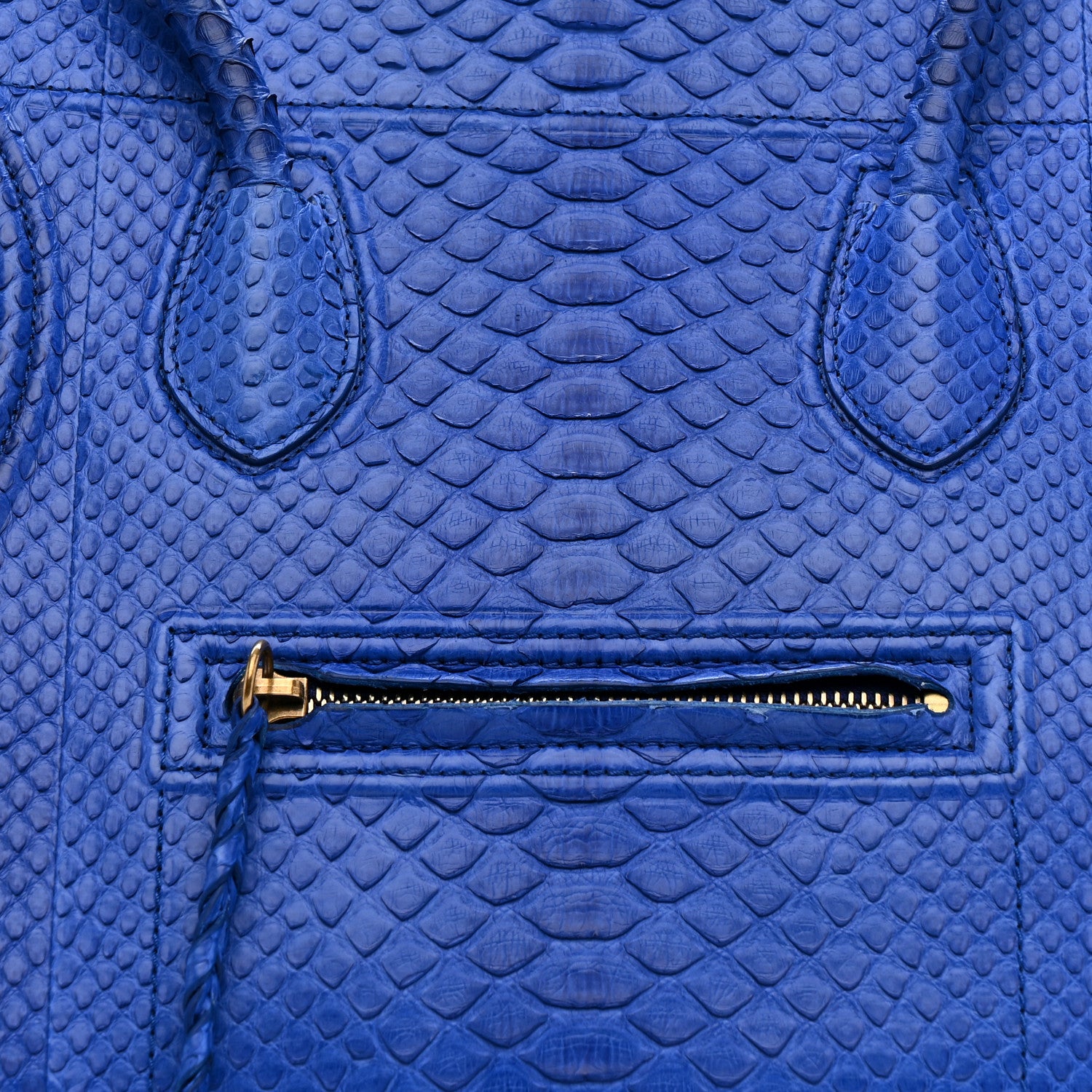 Celine Snakeskin Medium Phantom Luggage Blue 6 of 13