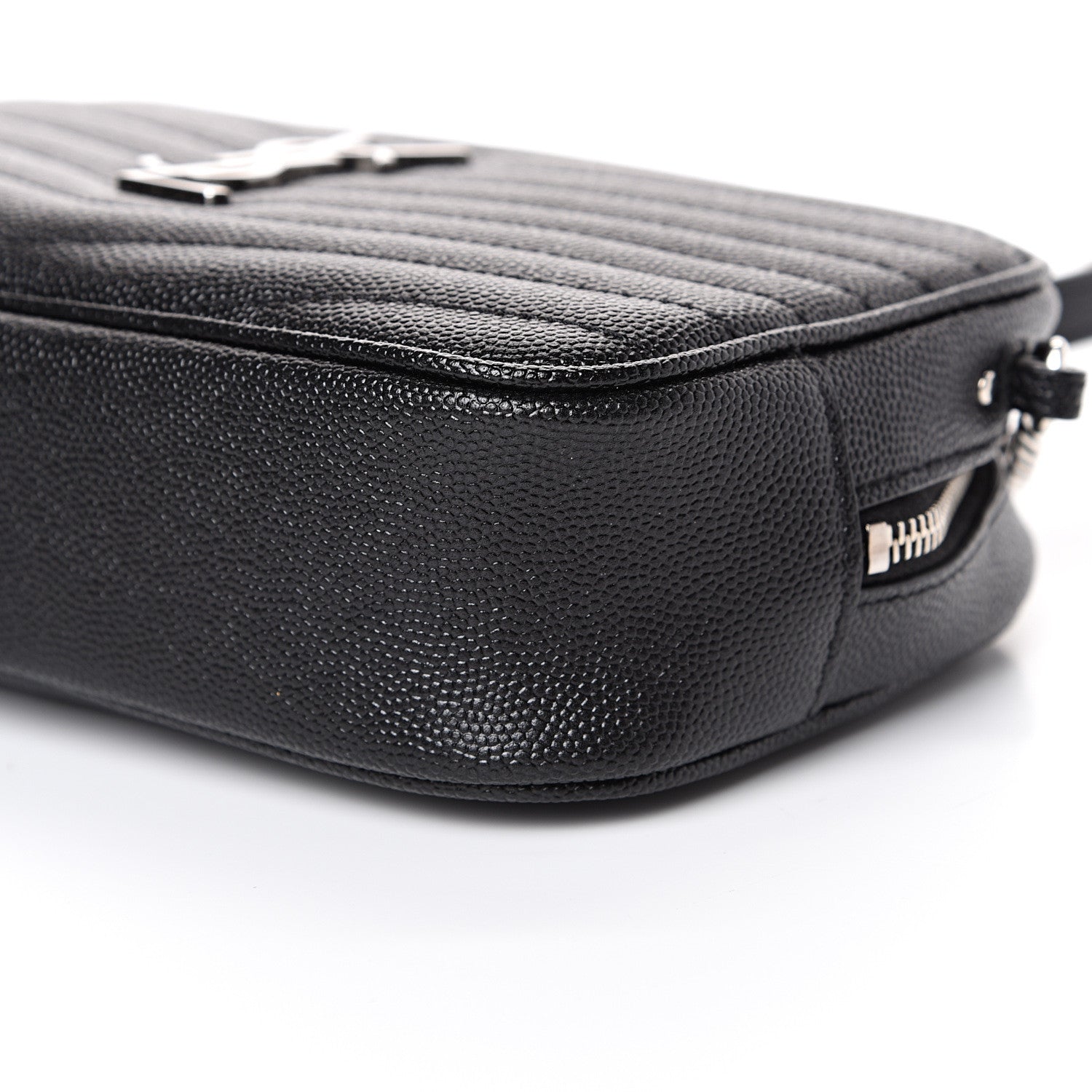 Saint Laurent Grain De Poudre Matelasse Monogram Mini Lou Camera Bag Black 9 of 11