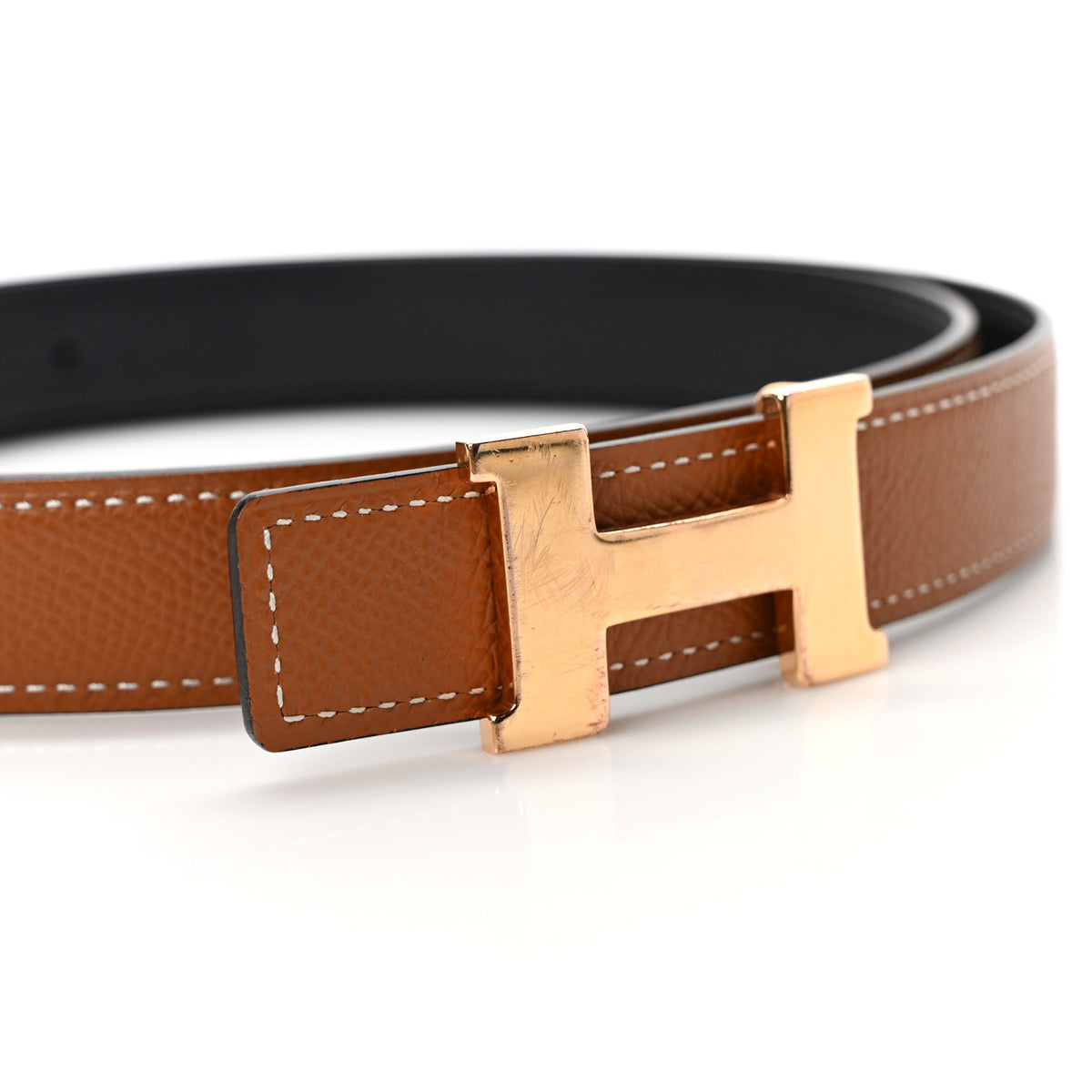 Hermes Swift Epsom 24mm Mini Constance H Belt 85 34 Black Gold 4 of 4