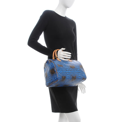 Louis Vuitton Monogram Kusama Town Speedy 30 Blue 2 of 13