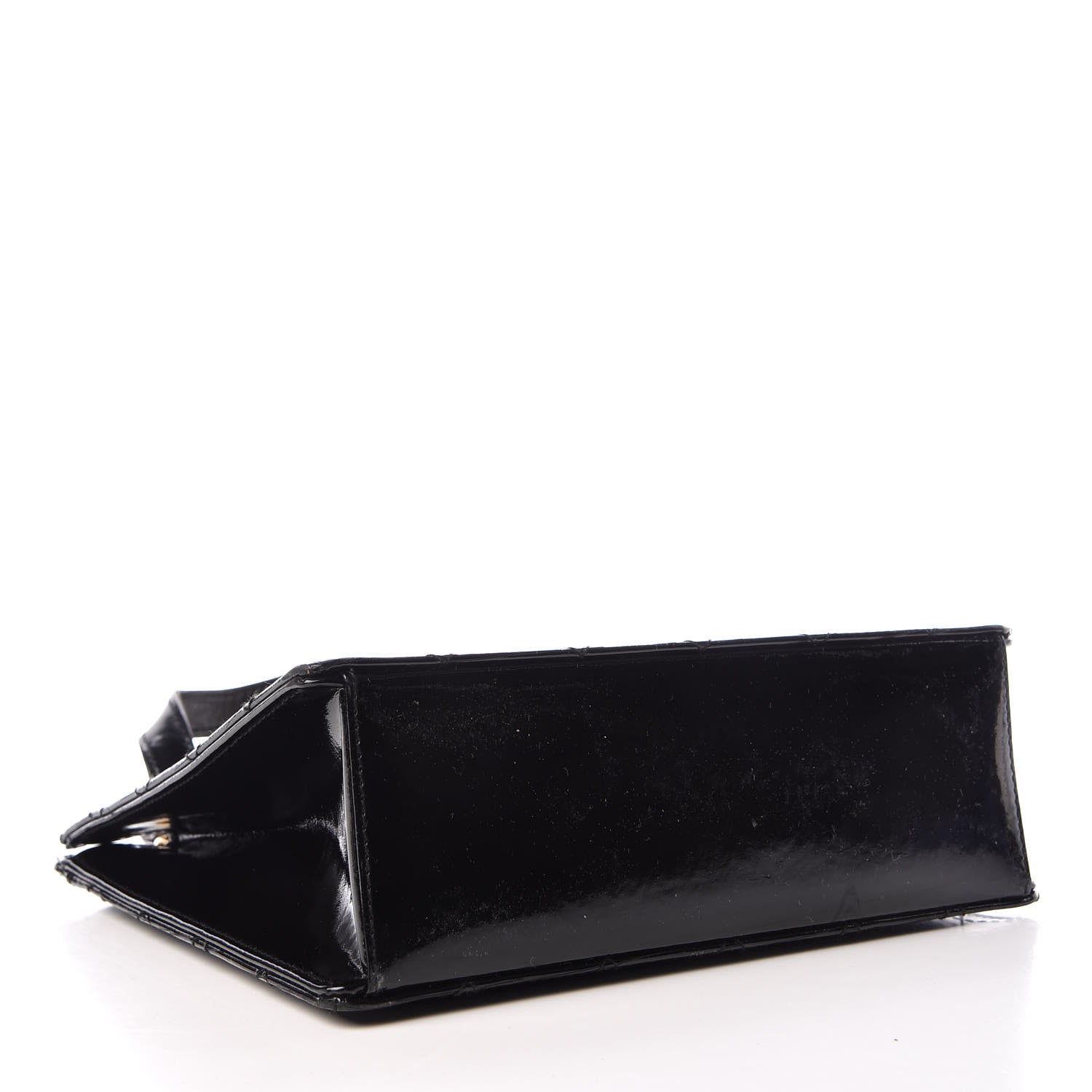 Chanel Patent Diamond Stitched Top Handle Bag Black 4 of 19