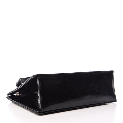 Chanel Patent Diamond Stitched Top Handle Bag Black 4 of 19