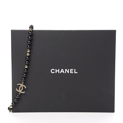 Chanel Beaded CC Long Necklace Black Gold 5 of 5
