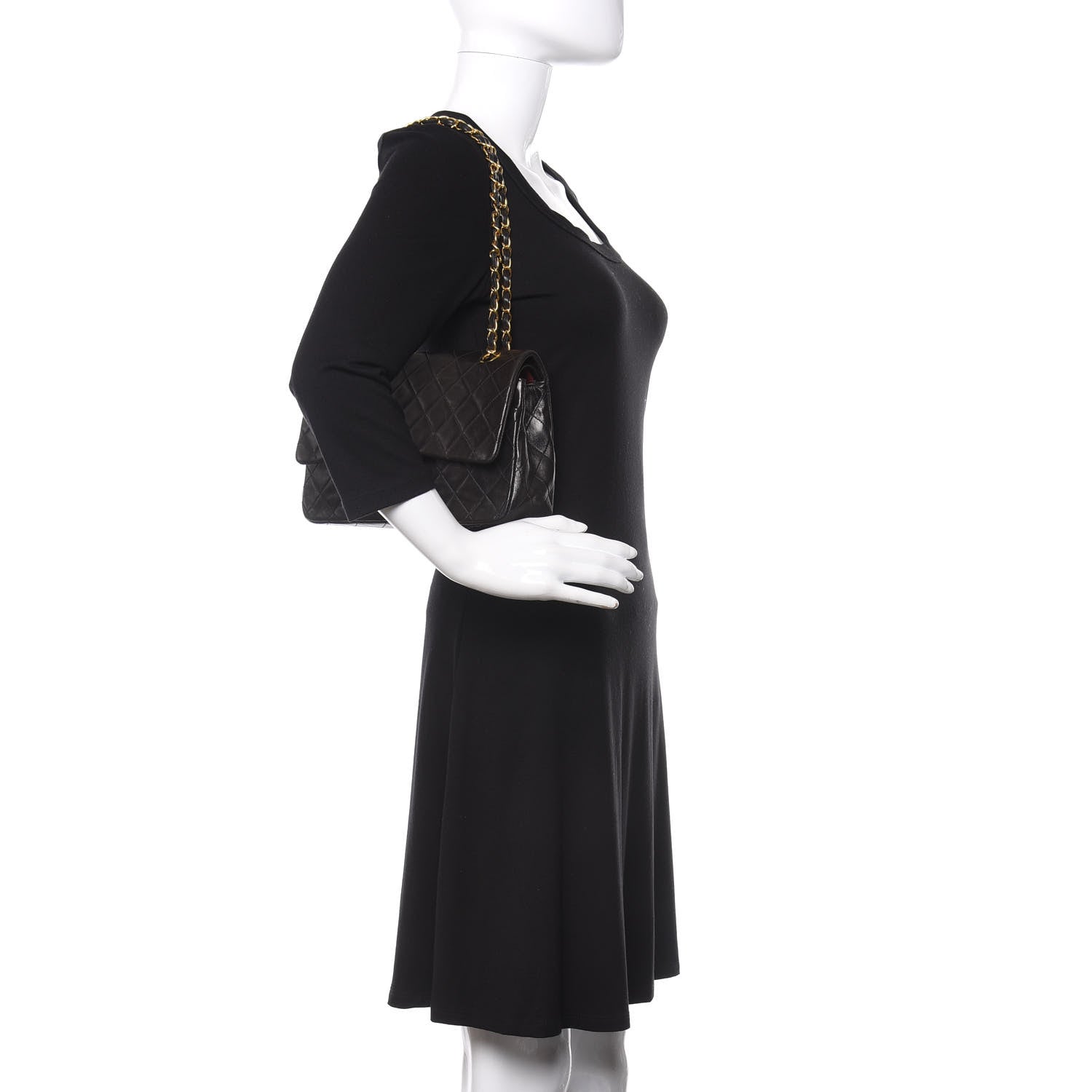 Chanel Lambskin Quilted Medium Double Flap Black 2 of 14