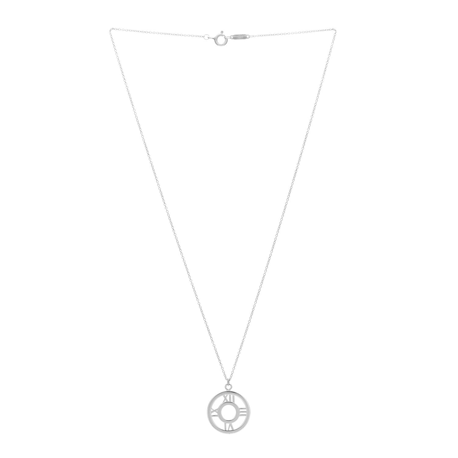 Tiffany Sterling Silver Medium Atlas Open Pendant Necklace 3 of 6