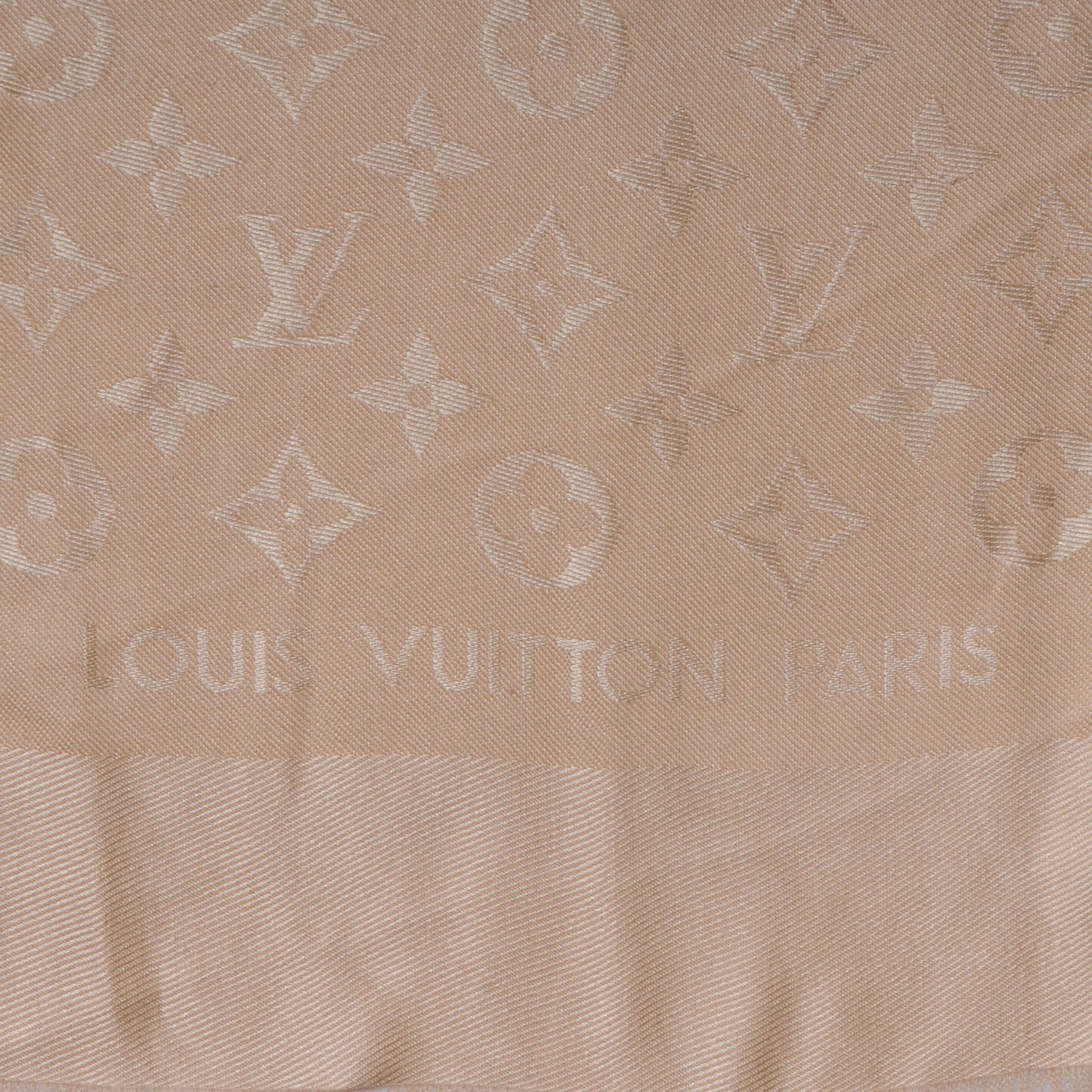 Wool Silk Monogram Shawl Nude