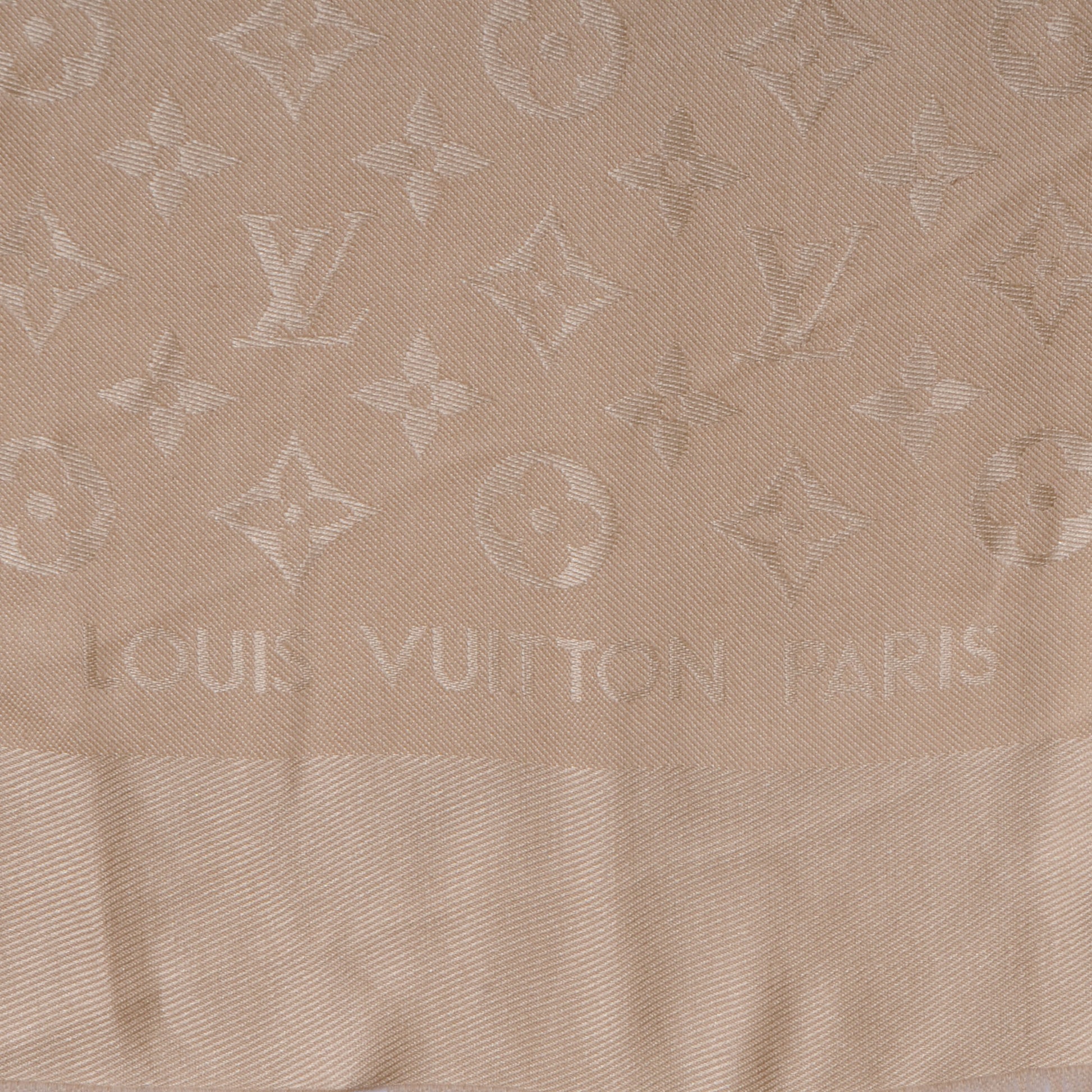Louis Vuitton Wool Silk Monogram Shawl Nude 4 of 6