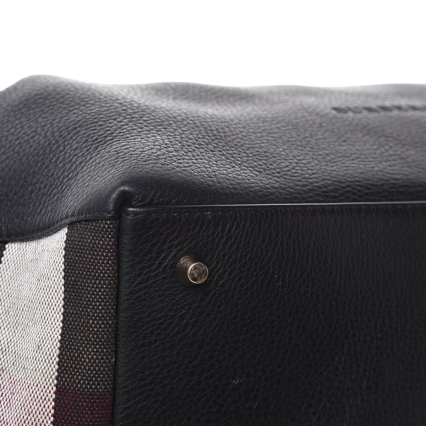 Grainy Calfskin House Check Medium Maidstone Black