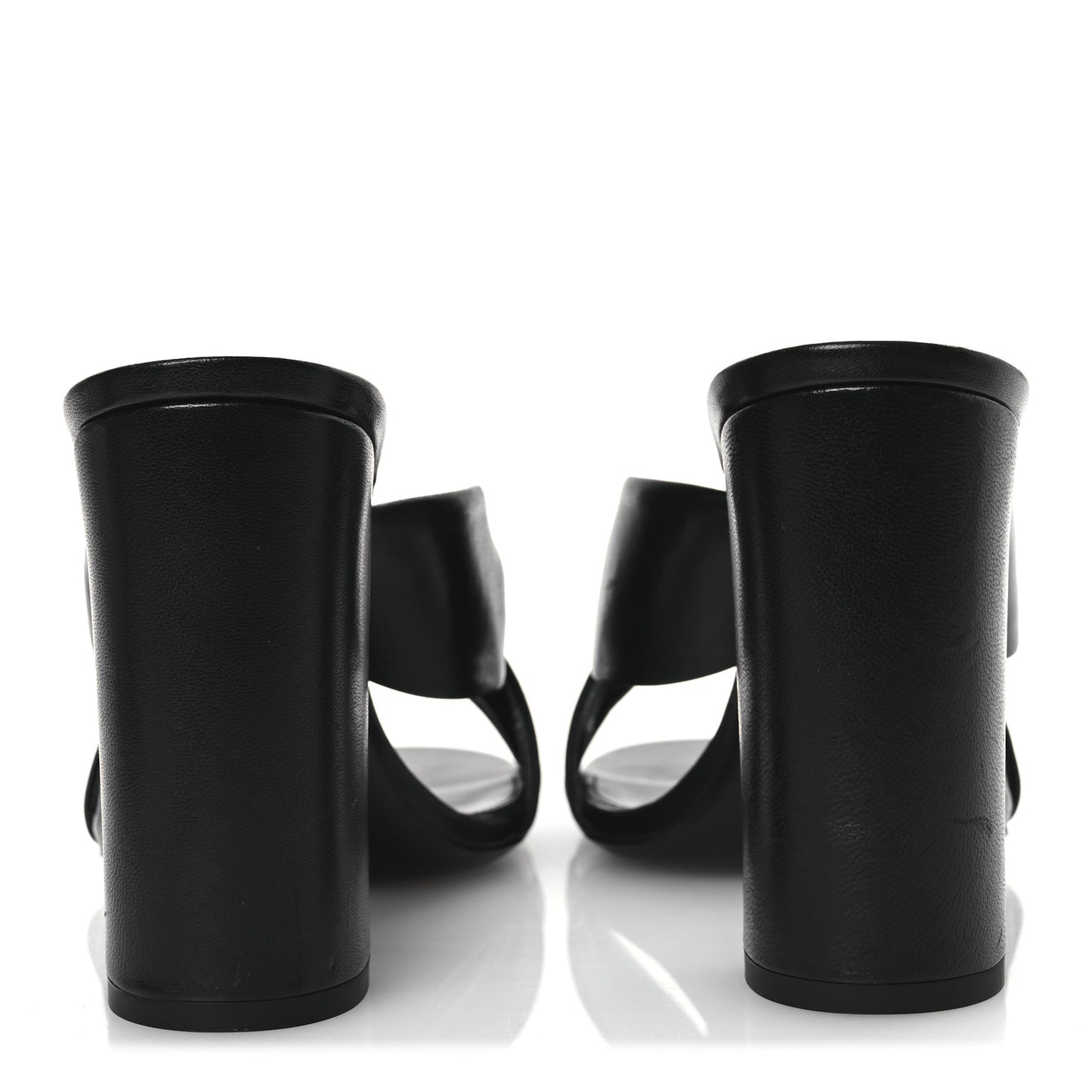 Calfskin Bianca Knotted Mule Sandals 37 Black