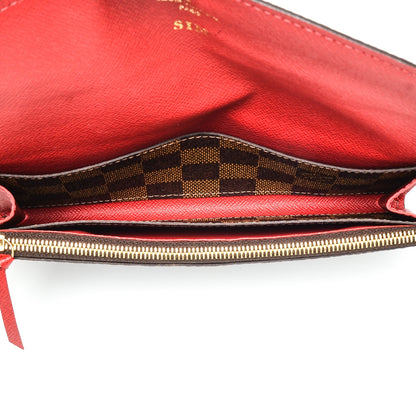 Louis Vuitton Damier Ebene Emilie Wallet Red 5 of 7