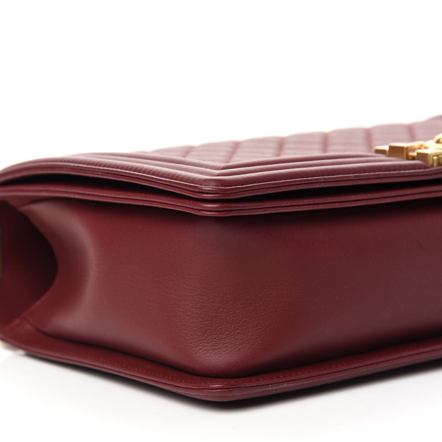Calfskin Quilted New Medium Boy Flap Burgundy
