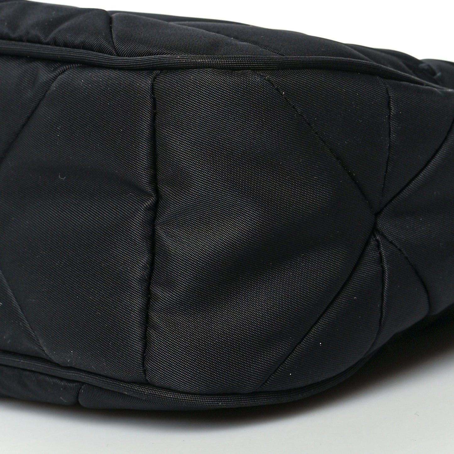 Re-Nylon Triangle Padded Patchwork Shoulder Bag Black