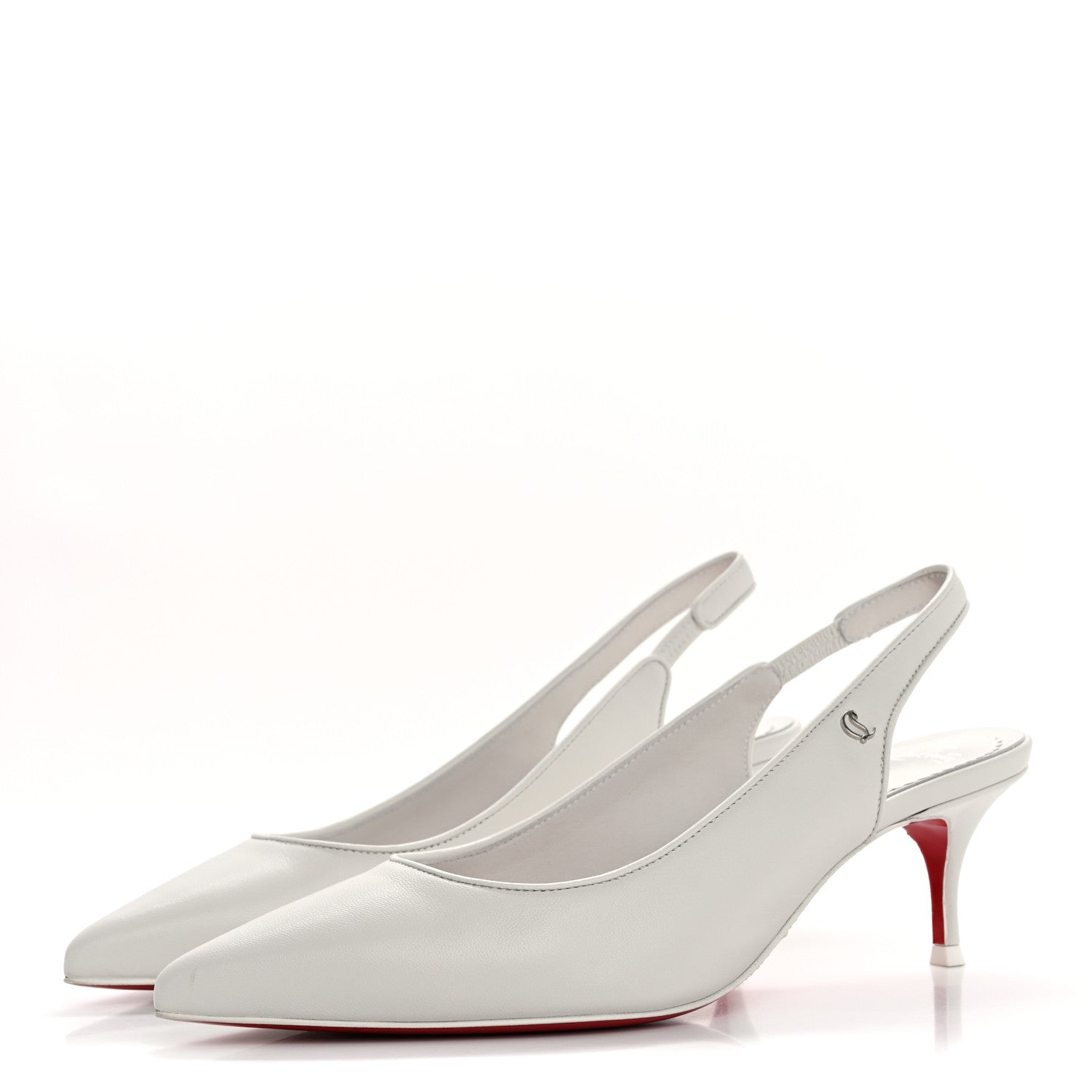 Christian Louboutin Nappa Sporty Kate Slingback 55 Pumps 36 White 4 of 9